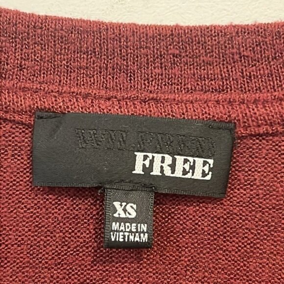 Aritzia Wilfred Free v-neck Oversized Burhundy Red jersey tee size XS - Picture 4 of 10